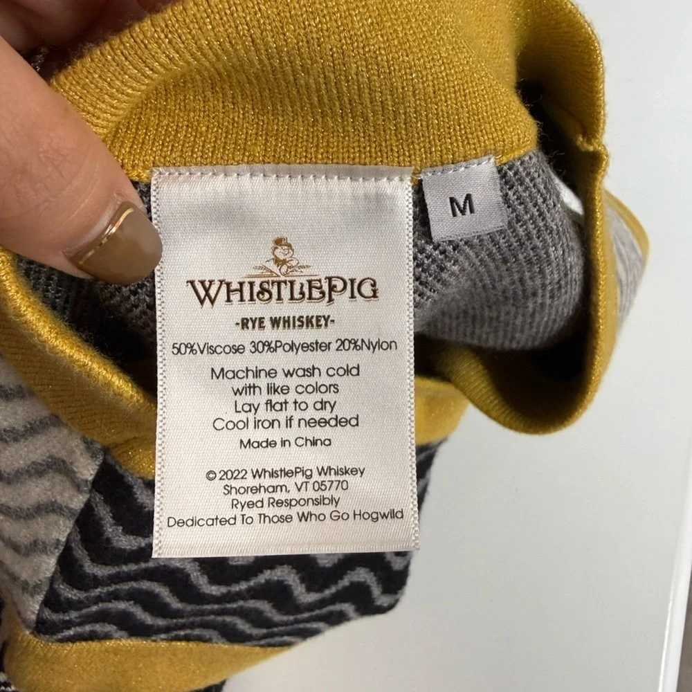 NEW Whistlepig Ugly Pigmas V-Neck Sweater Vest Men’s Sz Medium